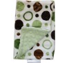 Green and Brown Circles/Sage Green Minky Dot Burp Cloth